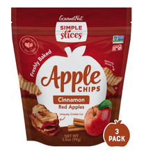 Load image into Gallery viewer, Simple Slices Gourmet Nut Baked Apple Chips- 3.5oz Individual Bags, 3 Pack